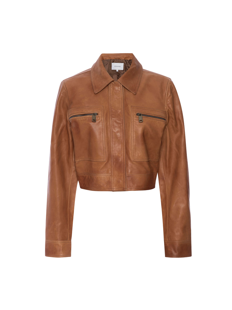 FITTED LEATHER MOTO JACKET