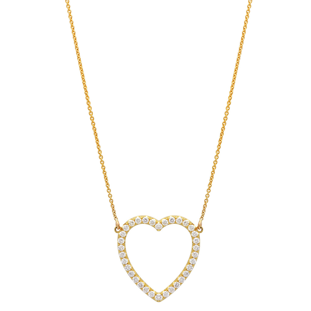 Large Diamond Open heart necklace