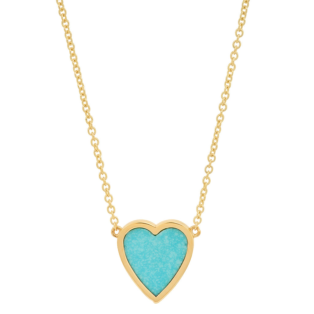 Mini Turquoise inlay heart necklace